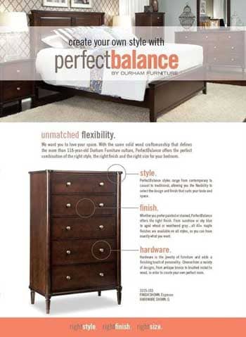 The catalog updates complete phase two, which included a major website redesign of perfectbalancefurniture.com in September of this year. 