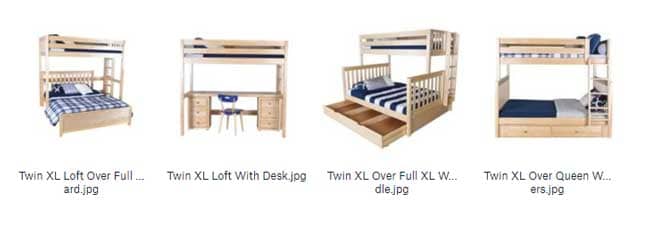 The New Maxtrix XL collection includes XL size Twin &amp; Full beds, as well as Queen size beds, available in 3 colors; White, Natural &amp; Chestnut.