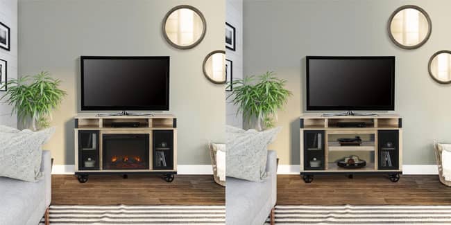 By matching current TV stands with a space to put an electric fireplace without changing the structure, Ameriwood Home has been able to double their SKUs without doubling inventory and warehouse space.