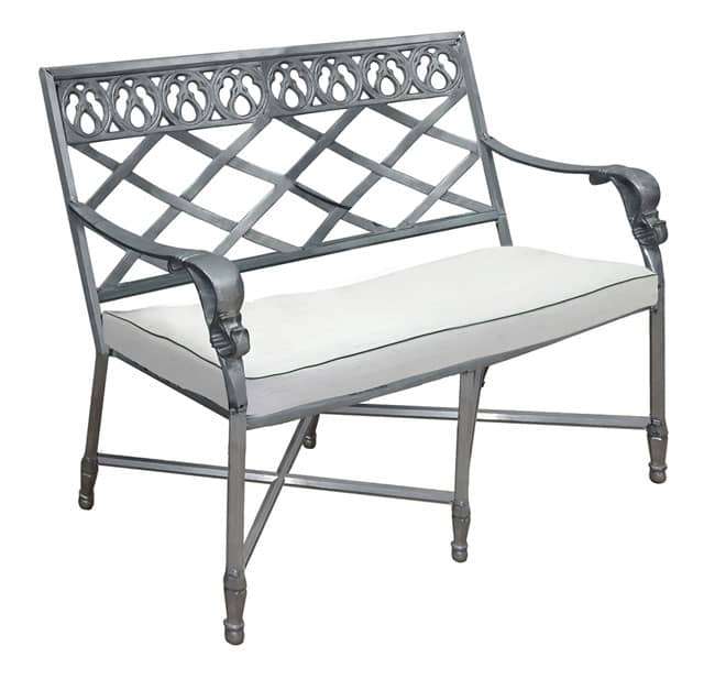 Pictured is the Garden Bench, Biltmore by Castelle Estate Collection.