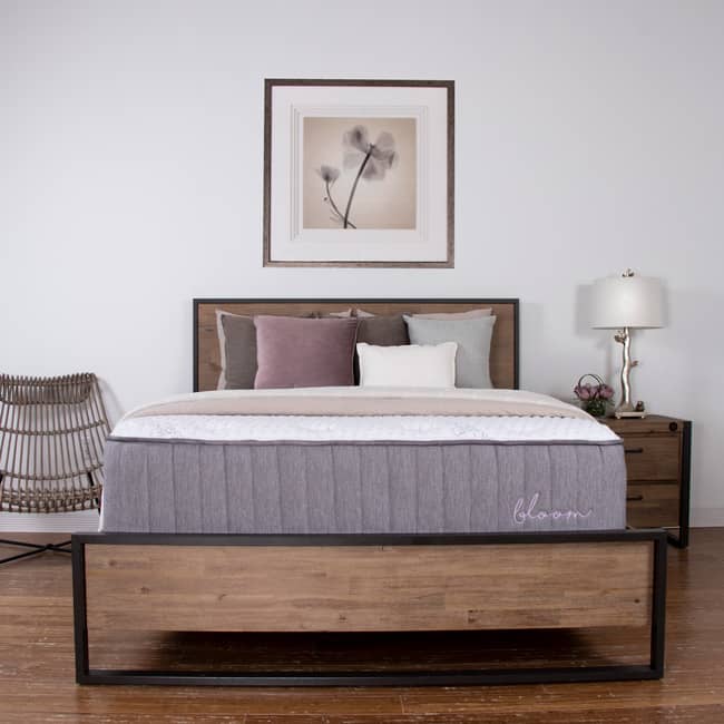 Pictured above is the Bloom Mattress, featuring naturally cultivated comfort, featuring Talalay latex, Joma Wool™ and organic cotton in both all-foam and hybrid options.