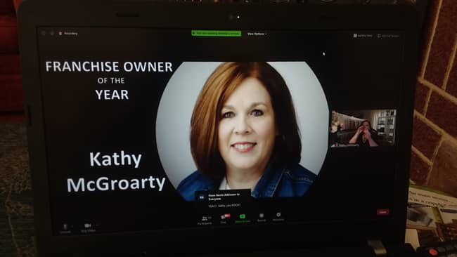 Interior design franchise owner Kathy McGroarty, Lansdale, Pa., (https://kathymcgroarty.decoratingden.com) was named Franchise Owner of the Year