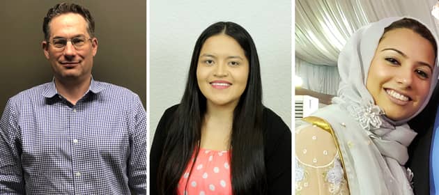 Pictured L to R: Kevin Cooley, Nohemi Jimenez and Aqsa Tasleem.