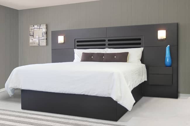 The Climate Cloud System (pictured inside the headboard above) can be installed in other types or styles of headboard.