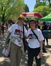 AIDS Walk Co-Captains, Su Hilty (left) and Caroline Kennedy at the 2018 event.