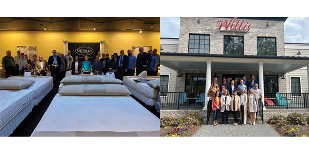  Retailers Sedlak and Willis with their staffs and Shifman&#39;s Bill Hammer and sales reps.
