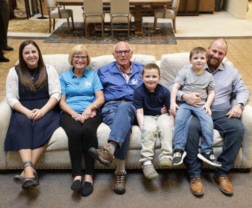 Pictured L to R Kaleigh Good, Mary Good, the late Phil Good Sr., Kaleigh and Phil Good&#39;s sons and Phil Good.
