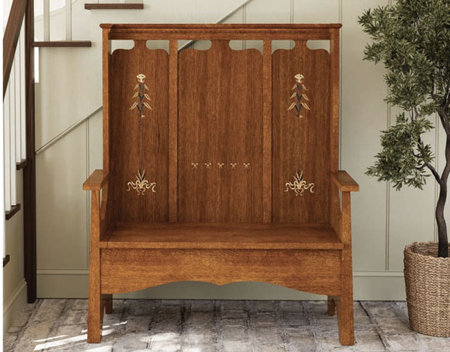 Mission 125th Anniversary Fireside Bench (above).